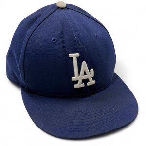 Los Angeles Dodgers Hat Cap New Era Fitted 7 1/2 59Fifty Blue 7.5 Baseball